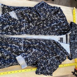 Hurley Grey Full Zip Hoodie w/black cotton lace